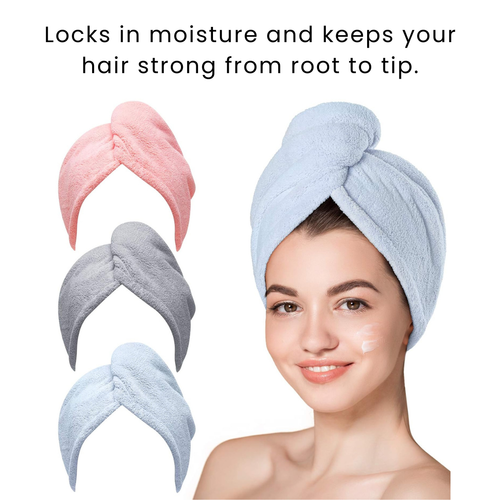 Microfiber Hair Towel Wrap | 3 PACK