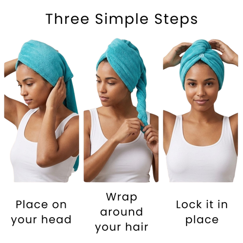 Microfiber Hair Towel Wrap | 3 PACK
